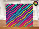 Digital Download Colorful Zebra Stripes 20 Ounce Tumbler Design (NOT A PHYSICAL ITEM)